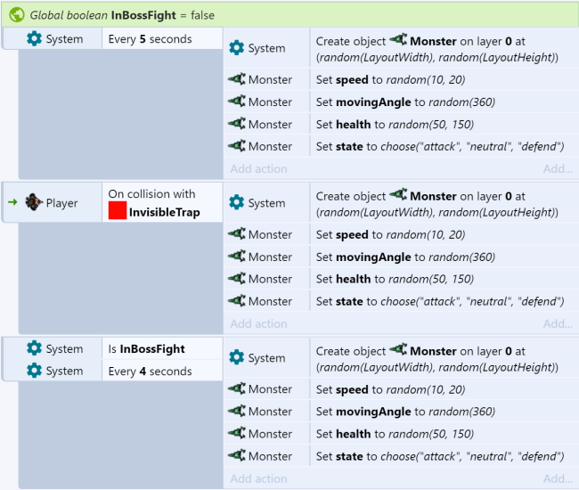 Multiple events all creating an enemy the same way