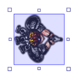 Resize handles for a selected instance in the Layout View