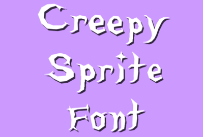 Creepy Sprite Font (+ Kerning settings for Construct 2/3) in 10 colours main cover image