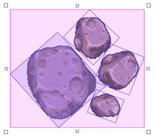 Wrapped selections resize and rotate as one